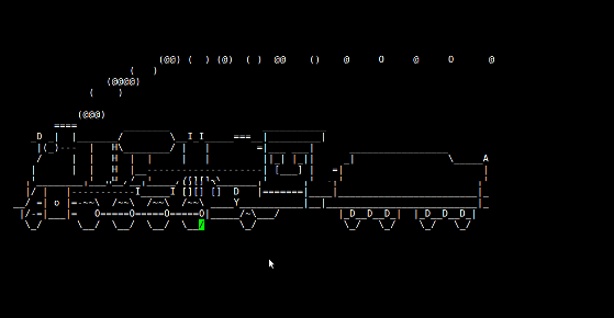 Fig.01: Run steam locomotive across the screen if you type 