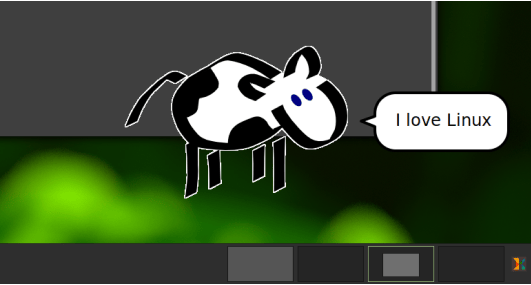 A cartoon cow has a speech bubble that reads 