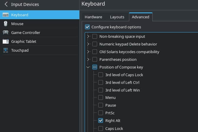 A screenshot shows the advanced options threaded under Keyboard settings. 